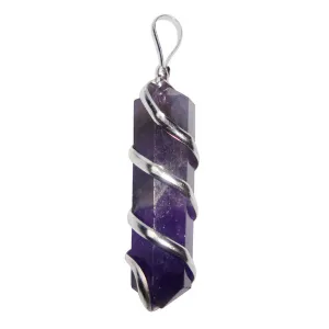 Stone Amethyst Double Point Pendant For Man, Woman, Boys & Girls- Color- Purple (Pack of 1 Pc.)