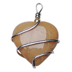 Stone Peach Moonstone Wrapped Pendant For Compassion For Man, Woman, Boys & Girls- Color- Peach (Pack of 1 Pc.)