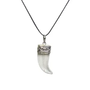 Stone Clear Quartz Nail Pendant for Calmness For Man, Woman, Boys & Girls- Color- Clear (Pack of 1 Pc.)