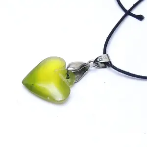 Stone Serpentine Heart Pendent For Man, Woman, Boys & Girls- Color- Green (Pack of 1 Pc.)