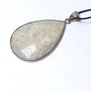 Stone Coral Fossil Pendant For Man, Woman, Boys & Girls- Color- Beige (Pack of 1 Pc.)
