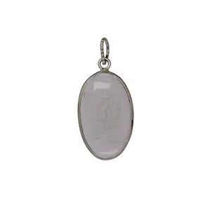 Stone Divinity Pendant In Natural Clear Quartz For Man, Woman, Boys & Girls- Color- Clear (Pack of 1 Pc.)