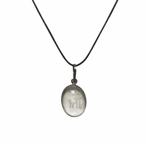 Stone Shree Pendant In Natural Clear Quartz Art-1 For Man, Woman, Boys & Girls- Color- Clear (Pack of 1 Pc.)