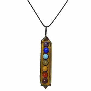 Stone Seven Chakra Yellow Fancy Pendant For Man, Woman, Boys & Girls- Color- Multicolor (Pack of 1 Pc.)