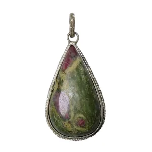 Stone Ruby Zoisite Free Shape Pendant Art-1 For Man, Woman, Boys & Girls- Color- Multi color (Pack of 1 Pc.)