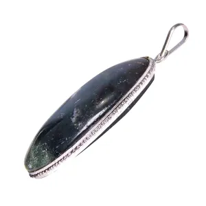 Stone Bloodstone (Heliotrope) Oval Cabochon Pendant For Man, Woman, Boys & Girls- Color- Green/Red (Pack of 1 Pc.)