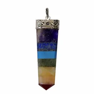 Stone Seven Chakra Energy Pendant For Man, Woman, Boys & Girls- Color- Multicolor (Pack of 1 Pc.)