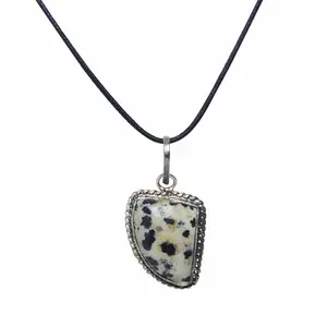 Stone Dalmatian Jasper Pendant For Man, Woman, Boys & Girls- Color- Multicolor (Pack of 1 Pc.)