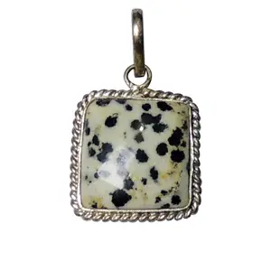 Stone Dalmatian Jasper Pendant II For Man, Woman, Boys & Girls- Color- Multicolor (Pack of 1 Pc.)