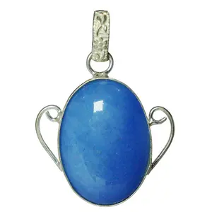 Stone Blue Onyx Pendant For Man, Woman, Boys & Girls- Color- Blue (Pack of 1 Pc.)
