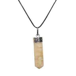 Stone Sunstone Healing Gemstone Point Pendant For Man, Woman, Boys & Girls- Color- Multicolor (Pack of 1 Pc.)