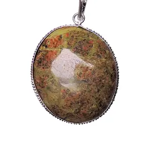 Stone Unakite Energy Pendant For Man, Woman, Boys & Girls- Color- Multicolor (Pack of 1 Pc.)