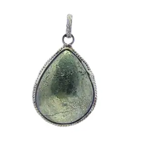 Stone Pyrite Free Shape Pendant For Man, Woman, Boys & Girls- Color- Golden (Pack of 1 Pc.)
