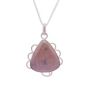 Stone Rhodonite Free Shape Pendant -I For Man, Woman, Boys & Girls- Color- Pink (Pack of 1 Pc.)