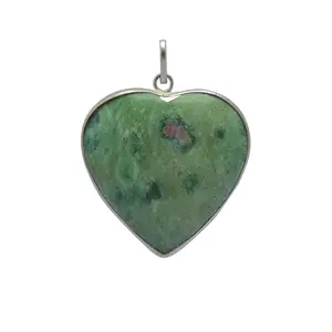 Stone Ruby Zosite Heart Overlay Pendant For Man, Woman, Boys & Girls- Color- Multi color (Pack of 1 Pc.)