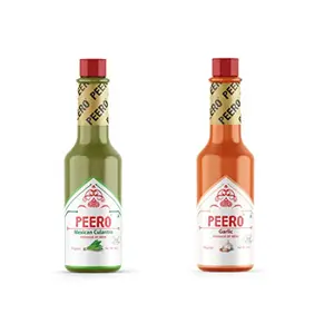 Sauce Combo (Garlic + Mexican Culantro)(Pack of 2 Bottles) (60gm X 2= 120 gm) Produce of Sikkim Chilli Spicy Fire Ghost Chilli Original Indian Hot Sauce Bottle