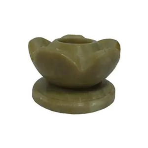 Stone Carved Flower Shape Candle Stand (4cm x4cm x2.5cm)