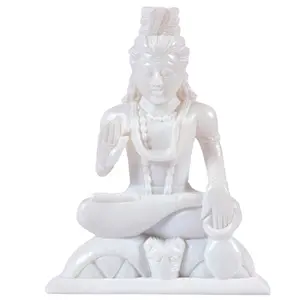 White Soap Stone Shiva (12.5cm x4.5cm x15.5cm)