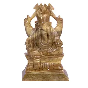 Soap Stone Ganesh idol (10.5cm X5cm X16.5cm)