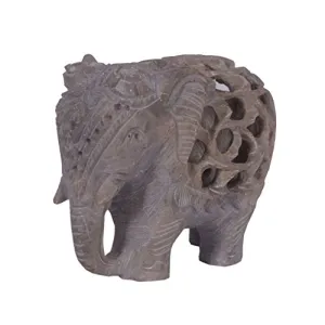 Soap Stone Undercut Elephant Trunk Down (9cm X6cm X8 cm)