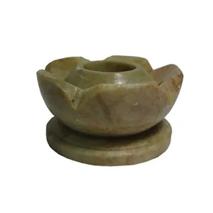 Stone Carved Flower Shape Candle Stand (5.5cm x5.5cm x 3cm)