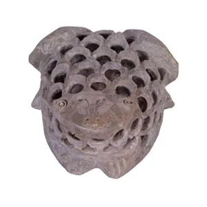 Soap Stone Multicolor Undercut Frog (11.5cm X8cm X5 cm)