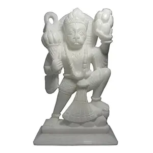 White Stone Hanuman (14cm X6.5cm X22cm)