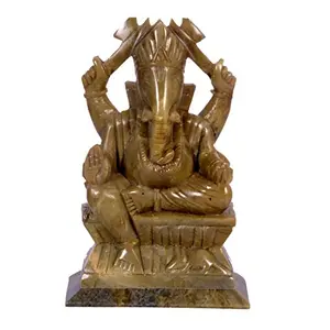 Soap Stone Ganesh Idol (8.5cm X4.3cm X12.5cm)