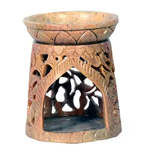 Soap Stone Carved Oil Burner Cone Shape (9cm X9cm X11cm)