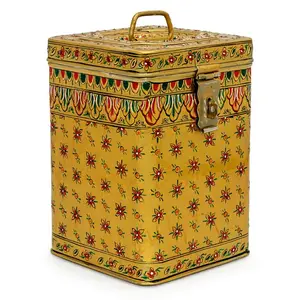 Hand Painted Canister Old Style Mughal