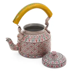 Hand Painted Steel Tea Kettle Mughal Antique