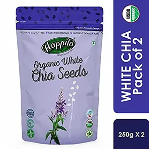 Happilo Premium Raw Organic Authentic White Chia Seeds 250g ( Pack of 2 )