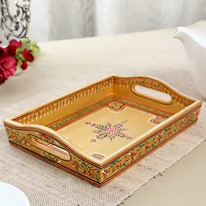 Hand Painted Tray Golden