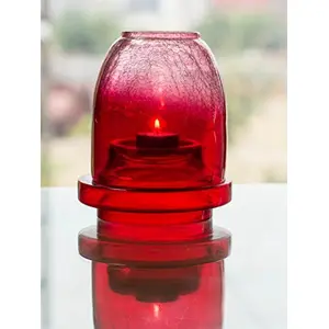Half Crackle Shimmering Light Box Red
