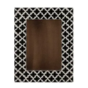 Moroccan Cross-Style Wood & Resin Photo Frame Handmade Wall Hanging Picture Frame (Fits 5" X 7" Photo)