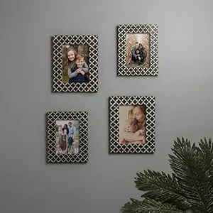 Multi Picture Rustic Moroccan Wood and Resin Collage Photo Frame Home and Wall Decorations Set Designer Picture Frames Gallery Wall Frame Set