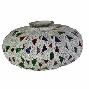 Mosaic Melon Votive Large Glass Candle Holder Stand with Free Candle