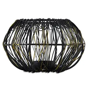 Wire Tangle Large Votive Black Metal Candle Holder Stand with Free Candle