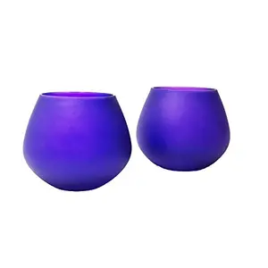Blue Frost Pot Votive (Set of Two Pieces)- Small