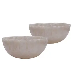 Handmade Resin Bowl Pearl Finish Set of 2