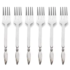 Premium Stainless Steel 6 Pieces Dinner Fork Classic Wing-End Cutlery Set Handmade