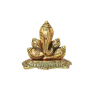 Modern Shank Ganesh Gold Color
