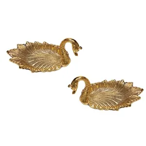 Metal Gold Plated Duck Tray (White)