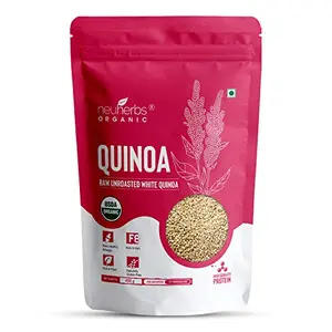 Raw Unroasted White Quinoa for Weight Loss Management Rich in Protein Iron Fiber and Gluten Free - 400g