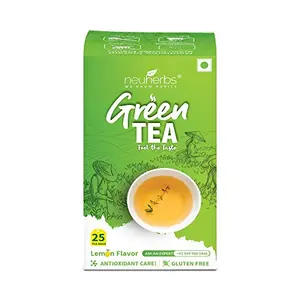 Green Tea Lemon Flavor for Weight Loss Management Body Detox & Immunity booster-25 Tea Bags