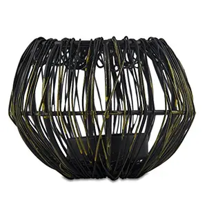 Wire Tangle Small Votive Black Metal Candle Holder Stand with Free Candle