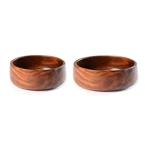 Sheesham Wood Handmade Single Piece Square Platter (No Joints) 4" 5" Bowls Set of 2
