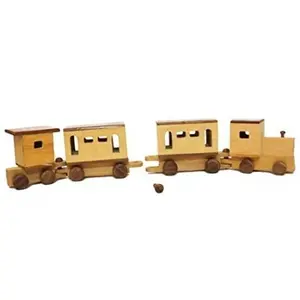 Wooden Decorative Toy Train Made of Rubber and Sheesham Wood
