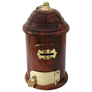 Crafts A to Z Handcrafted Wooden Money Bank Kids Piggy Coin Box Gifts - Post Office Shape Money Saving Bank for Kids Girls & Adults