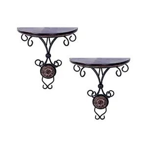 Beautiful Wrought Iron Fancy Wall Bracket - Home Decorative Wall Hanging Shelves - Rack Shelf for Living Room Home Decor Pack of 2
